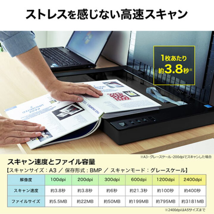 楽天市場】フラットベッドスキャナA3 A4 対応 PDF Zoom対応 PSC-12UF 