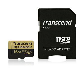 Transcend microSDHCカード 16GB Class10 高耐久 ドライブレコーダー向け SDカード変換アダプタ付 TS16GUSDHC10V【ネコポス対応】