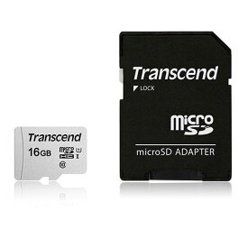 【最大2000円OFFクーポン配布中】Transcend microSDHCカード 16GB Class10 UHS-I SD変換アダプタ付き TS16GUSD300S-A【ネコポス対応】