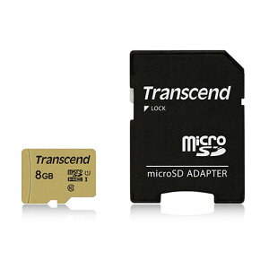 【最大2000円OFFクーポン配布中】Transcend microSDHCカード 8GB Class10 UHS-I TS8GUSD500S 【受注発注品】【ネコポス対応】