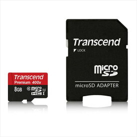 Transcend社製 microSDHCカード 8GB Class10 UHS-I対応 SDカード変換アダプタ付 Premium TS8GUSDU1【ネコポス対応】