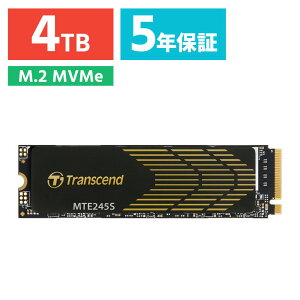 yő2000~OFFN[|zzzM.2 SSD 4TB Type2280 ő]x5300MB/s NVMe1.4 PCIe4.0×4 Жʎ Transcend TS4TMTE245S
