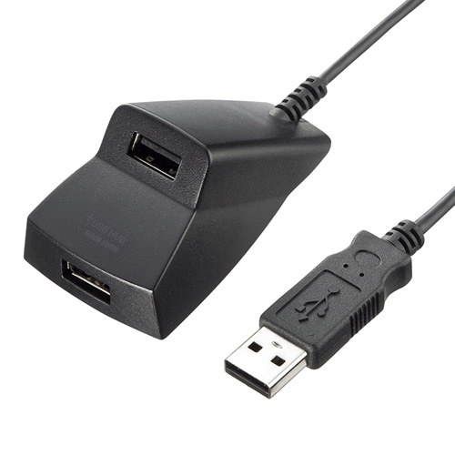 サンワサプライ 最大77%OFFクーポン USB-2H215BK USB2.0ハブ 買収 2ポート ブラック 手元延長用