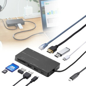 hbLOXe[V Type-C USB3.2 Gen1 HDMI LAN|[g J[h[_[ ŒA^b`gt USB-DKM3BK TTvC