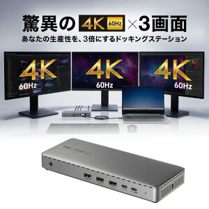 yő2000~OFFN[|zzzhbLOXe[V 3 4K/60Hz Mac/WinΉ USB-Cڑ HDMI×3 DP×2 u^ 11-in-1 Vo[ USB-CVDK20 TTvC