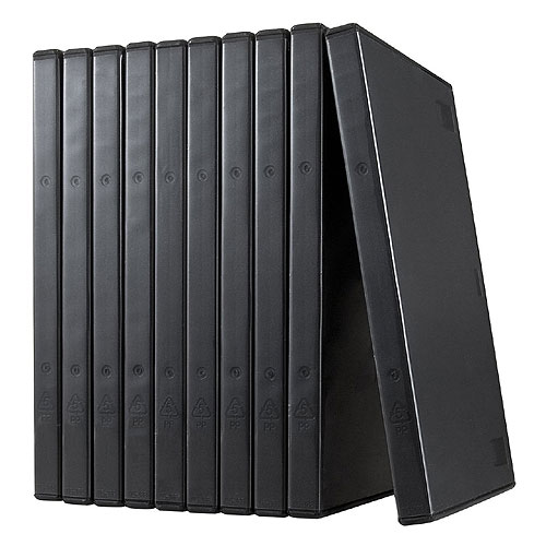 DVDケース 1枚収納 トールケース 200-FCD032BK ブラック 在庫一掃売り切りセール 10枚 2020A/W新作送料無料