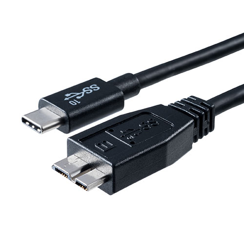 USB タイプCケーブル 輸入 USB3.1 Gen2 送料無料 一部地域を除く Type-Cオス USB3.0 microB ブラック ネコポス対応 USB-IF認証済み 50cm 500-USB054-05