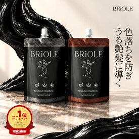 【1本7役 / 白髪に5分】 白髪染め トリートメント BRiOLE 250g ノンジアミン ジアミンフリー 1位 ブラック ブラウン クロ チャイロ kuro chairo 生え際 白髪対策 植物由来 女性 レディース 男性 メンズ トリートメント カラーシャンプー クリームシャンプー 白髪ケア 濃厚