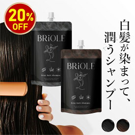 【超ポイントバック祭20%OFFクーポン】【1本7役 / 白髪に5分】 白髪染め シャンプー BRiOLE ノンジアミン ジアミンフリー ブラック/ブラウン 1位 生え際 白髪対策 女性 レディース 男性 メンズ トリートメント カラーシャンプー クリームシャンプー 白髪ケア
