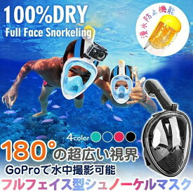 シュノーケルマスク シュノーケル 水中ゴーグル オールインスノーケル セット 180度超広角視野 ワイドビュー 対応 曇り止め 視界クリア 水中眼鏡 アクションカメラ GoPro 使用可能