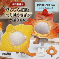 ぬい服 10cm 12cm かぶりもの 紅葉 イチョウ もみじ饅頭 うさぎ 落ち葉 帽子 服 ちび ぬいぐるみ用 かぶ…