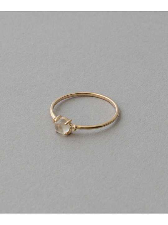 楽天市場】K10YG レイヤード ムーンストーン/ホワイトトパーズ リング  