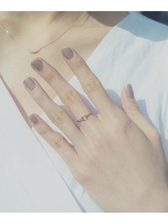 楽天市場】K10YG ムーンストーン/ホワイトトパーズ リング「レイヤード  