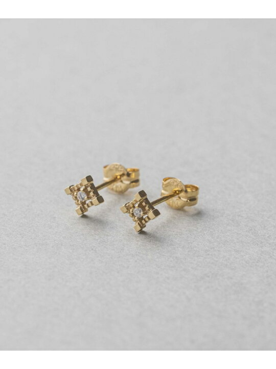 楽天市場】K10YGスクエア ダイヤモンド ピアス ete エテ アクセサリー 