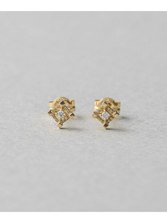 楽天市場】K10YGスクエア ダイヤモンド ピアス ete エテ アクセサリー 