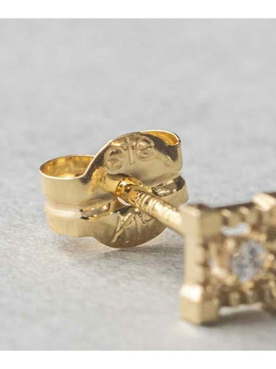 楽天市場】K10YGスクエア ダイヤモンド ピアス ete エテ アクセサリー 