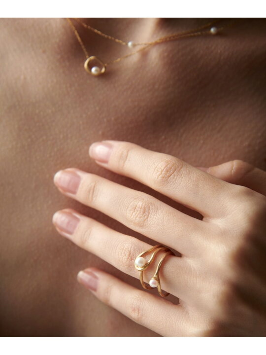 楽天市場】K18YG クラフト パール リング ete bijoux エテ 