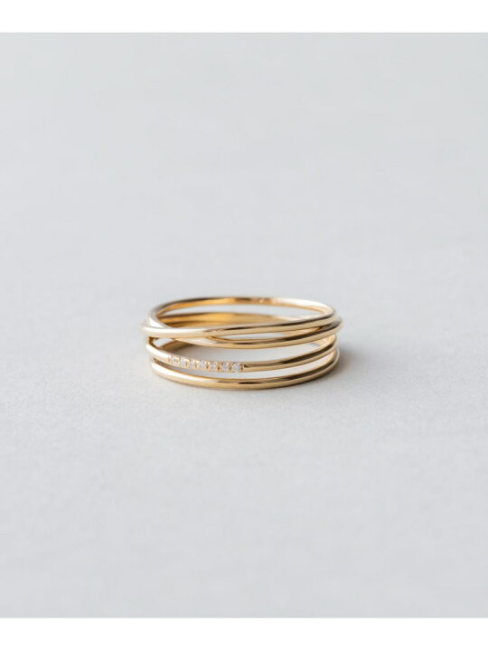 楽天市場】K18YG スキニー ダイヤモンド レイヤード リング ete bijoux 