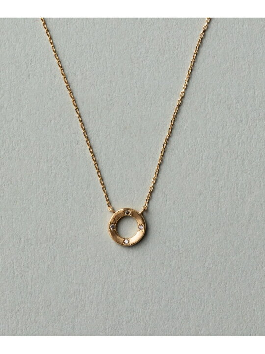 楽天市場】K18YG レイヤー ブラウンダイヤモンド サークル ネックレス  