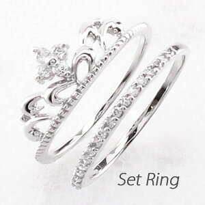 【P10倍 500円OFFクーポン】ピンキーリング ダイヤモンド ダイヤ k18 18k レディース 指輪 ティアラ クラウン 王冠 セット ファランジ 重ねづけ 華奢 18金 ゴールド オータムセール