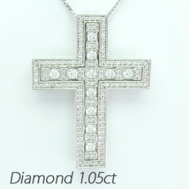 ダイヤモンド ネックレス 18k ペンダント レディース クロス 十字架 ゴージャス アンティーク ゴールド k18 18金