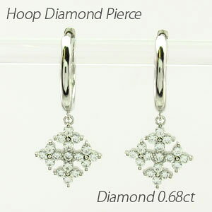 ピアス 揺れる ダイヤモンド フープ レディース 中折れ スノークリスタル 雪 結晶 フープ ピアス 揺れる ブラ プラチナ pt900 オータムセール