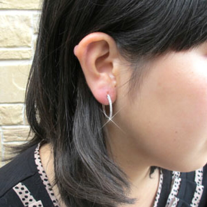 楽天市場】【10%OFF】ダイヤモンド フープ ピアス 大きめ レディース 