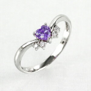 アメジスト リング カラーストーン ハートシェイプ ハート ダイヤモンド 指輪 刻印 誕生石 レディース 一粒 ゴールド k10 10k 10金【送料無料】 オータムセール