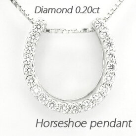 【10%OFF】ダイヤモンド ネックレス ペンダント レディース ホースシュー 馬蹄 プラチナ pt900 0.2カラット