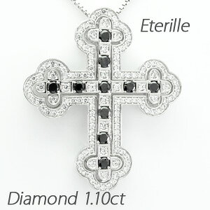 ブラックダイヤモンド ネックレス ペンダント レディース クロス 十字架 ゴージャス アンティーク 3ウェイ 3way ゴールド k18 18k 18金 オータムセール