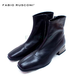 アウトレット Fabio Rusconi ファビオルスコーニ 05530 靴 スクエアトゥ ブーツ レディース ショート イタリア ソフト インポート レザー きれいめ 黒 送料無料