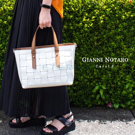 2023春夏新作 GIANNI NOTARO ジャンニノターロ 541 レディース インポート ハンドバッグ ショルダー メッシュ 2way きれいめ レザー ブラウン アイボリー 本革