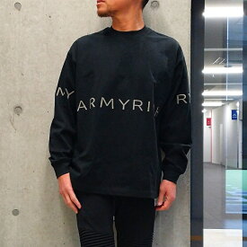 ARMYRICH アーミーリッチ 3DラバープリントロングTシャツ BLK (ブラック) メンズファッション ロンT 長袖 クルーネック ストリート オーバーサイズ ビッグシルエット ユニセックス レディース ペアコーデ