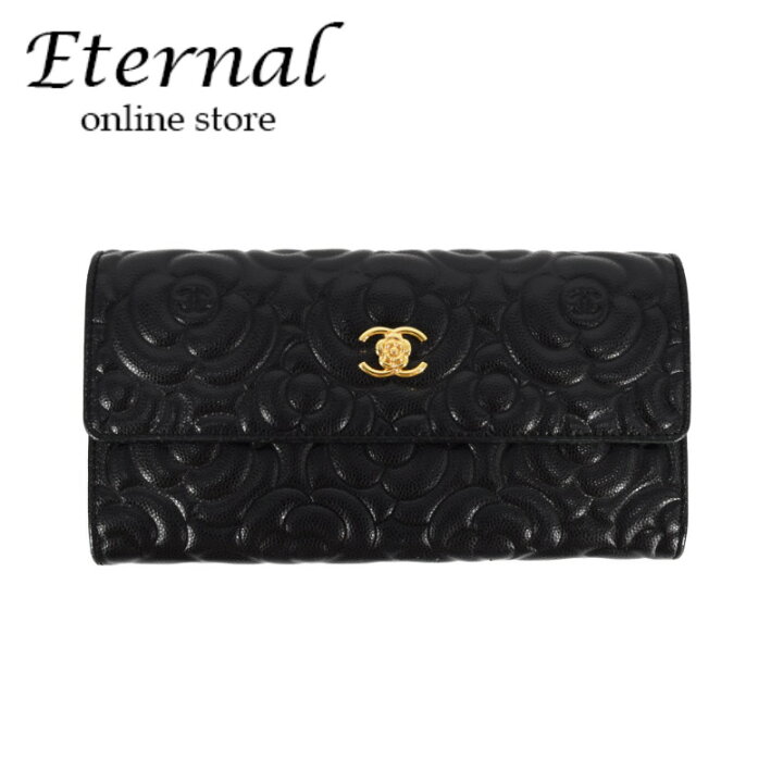 楽天市場】【中古】CHANEL シャネル カメリア 長財布 A82283 キャビア  