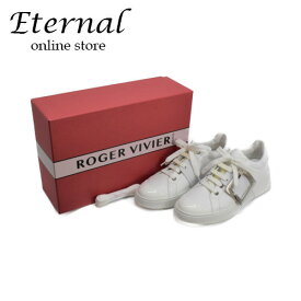 【中古】ROGER　VIVIER　ロジェヴィヴィエ　ヴィヴ スケート メタル バックル スニーカー　Viv Skate metal buckle　＃37 1/2　白　ホワイト　RVW54226150LXQB001　靴