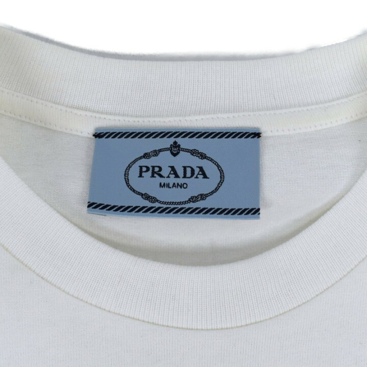 楽天市場】【新品同様】PRADA プラダ クロップド丈 Tシャツ ロゴ 