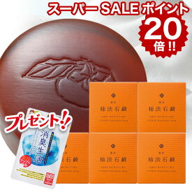 【P20倍 6/4 20:00～6/11 01:59までスーパーセール】【薬用柿渋石鹸5個セット】医薬部外品の全身消臭ケアソープ　体臭・加齢臭予防/メンズ・レディース・子ども・家族/頭皮・足・ワキの悪臭に/薬用石けん/薬用ソープ/薬用柿渋石けん/ベルス/148-p20