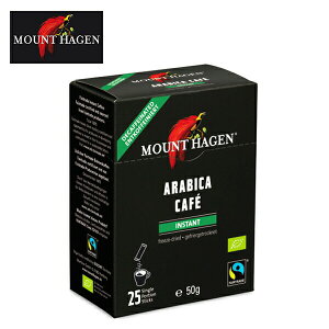 マウントハーゲン(MOUNT HAGEN) オーガニック フェアトレード カフェインレス インスタントコーヒー 50g(2g×25本) 有機JAS デカフェ ディカフェ
