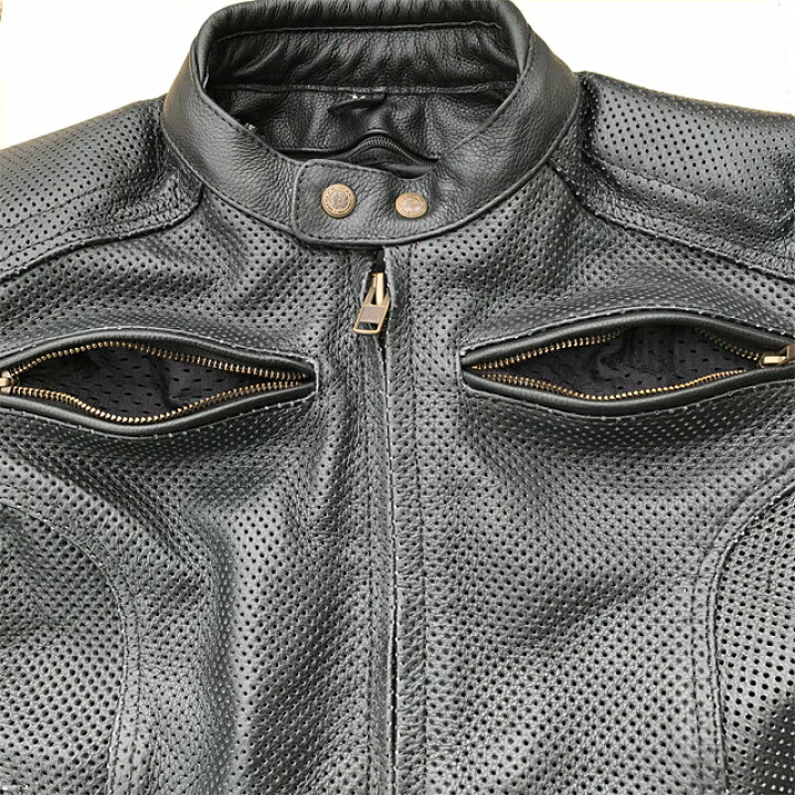 楽天市場】メッシュ GHOST RIDER 本革 パンチング レザージャケット 