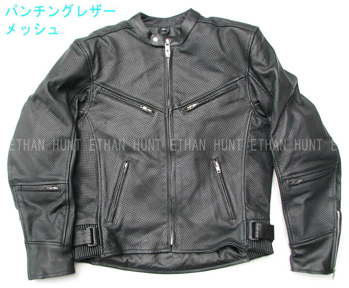 楽天市場】MJ06 本革 パンチング レザージャケット メッシュ 【牛革 
