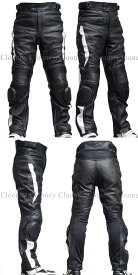 P07 本革 カウハイドレザーパンツ【牛革】【送料無料】ブーツアウト バンクセンサー付 メンズ【Clooney】革パンツ バイク用 春秋冬