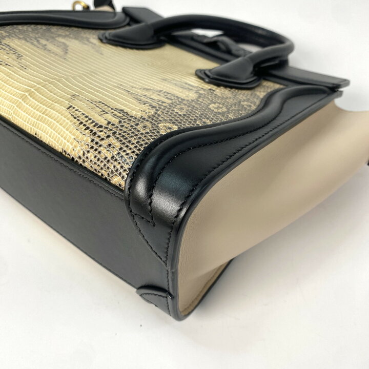 楽天市場】美品 セリーヌ CELINE レディース ラゲージ ナノ リザード  