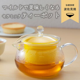 波佐見焼 セラミックフィルター ティーポット 耐熱ガラス 急須 おしゃれ ストレーナー 茶こし付き 日本茶 紅茶 お茶 ポット 日本製
