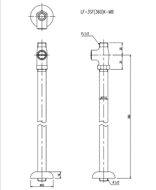 楽天市場】LF-3SF(360)K-MB 床給水用 ストレート形止水栓 : etile 楽天 