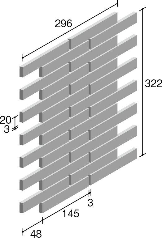 ニッタイ工業株式会社 外装壁タイル フレーバー(接着剤張り工法) FL203/2AR ボーダー(1/3レンガ張り)(ユニット) | etile　 楽天市場ショップ