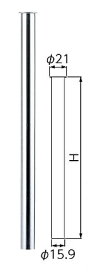 ミヤコ　16mm小便水栓用直管(25cm)　S60ABT-16×250