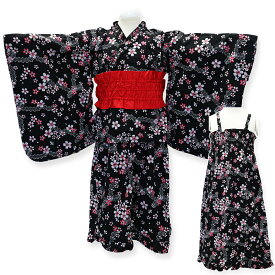 女の子 2WAY 子供浴衣セット 80 90 100 浴衣 結び帯 こども ワンピース サマードレス Kids yukata お仕立て上がり浴衣 サンドレス