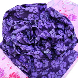 作り帯 浴衣帯 撫子紫 兵児帯 フラワー結び帯 結び帯 ゆかた 帯 送料無料