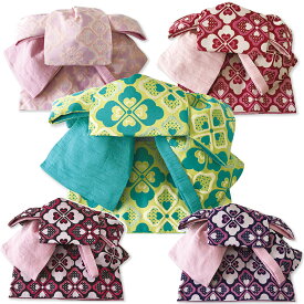 作り帯 浴衣帯 ツバメ結び帯 クローバー 両面小袋半幅帯 レトロ モダン