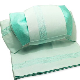 作り帯 浴衣帯 両面小袋半幅帯 緑粋 献上柄 ゆかたおび ゆかた帯 結び帯 ワンタッチ帯 送料無料